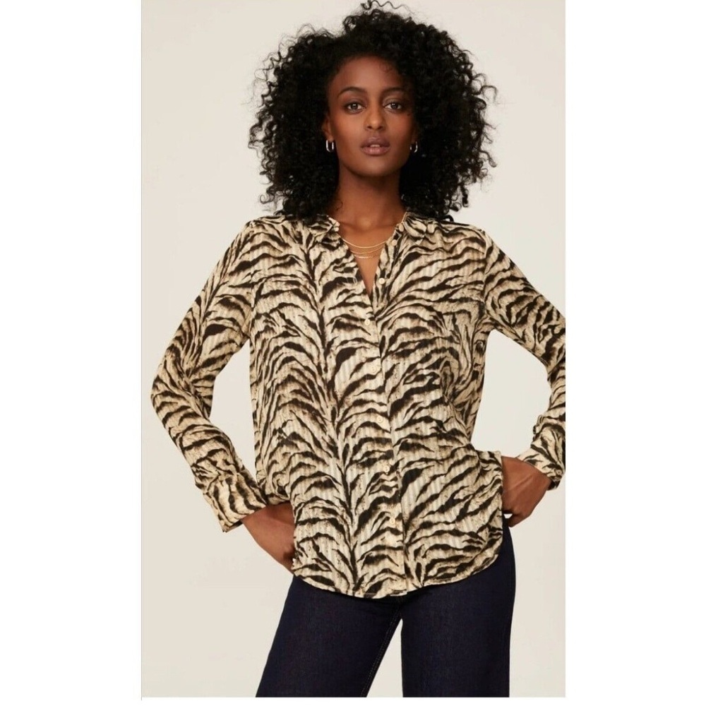 Ba&Sh Isaac Zebra Print Button Front Blouse Size S - image 1